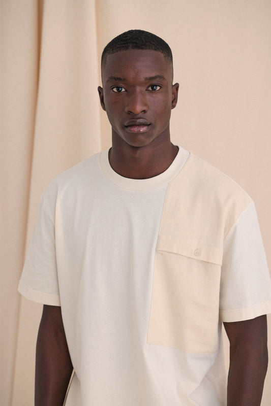 T-SHIRT BIMATIÈRE CRÈME