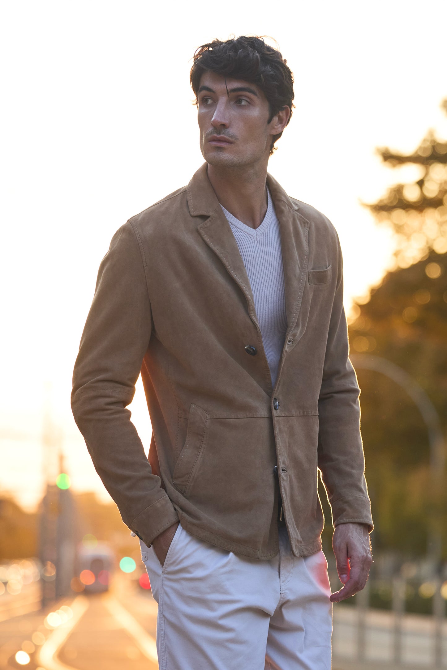 SUEDE JACKET CAMEL