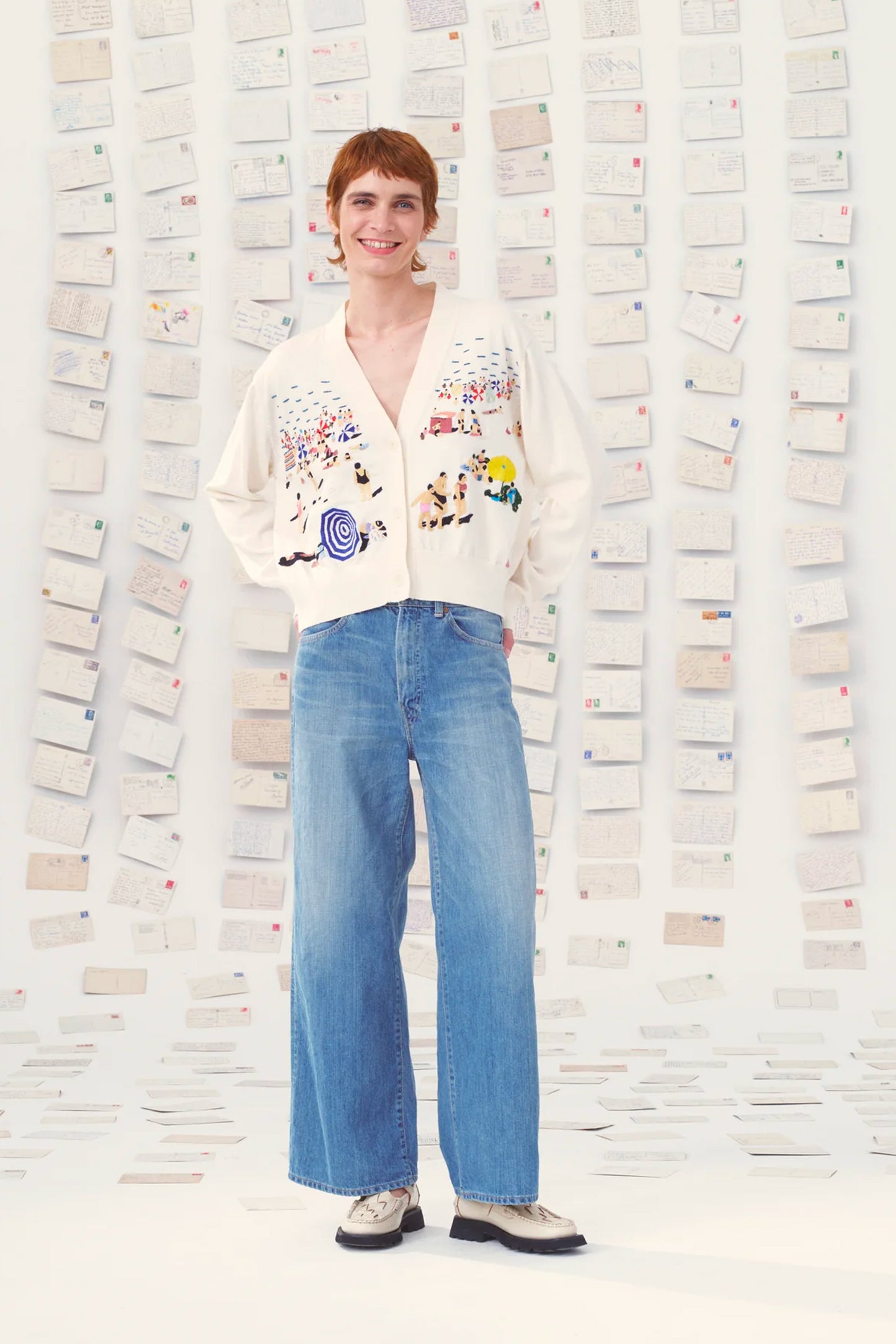 EMBROIDERED BEACH CARDIGAN WHITE