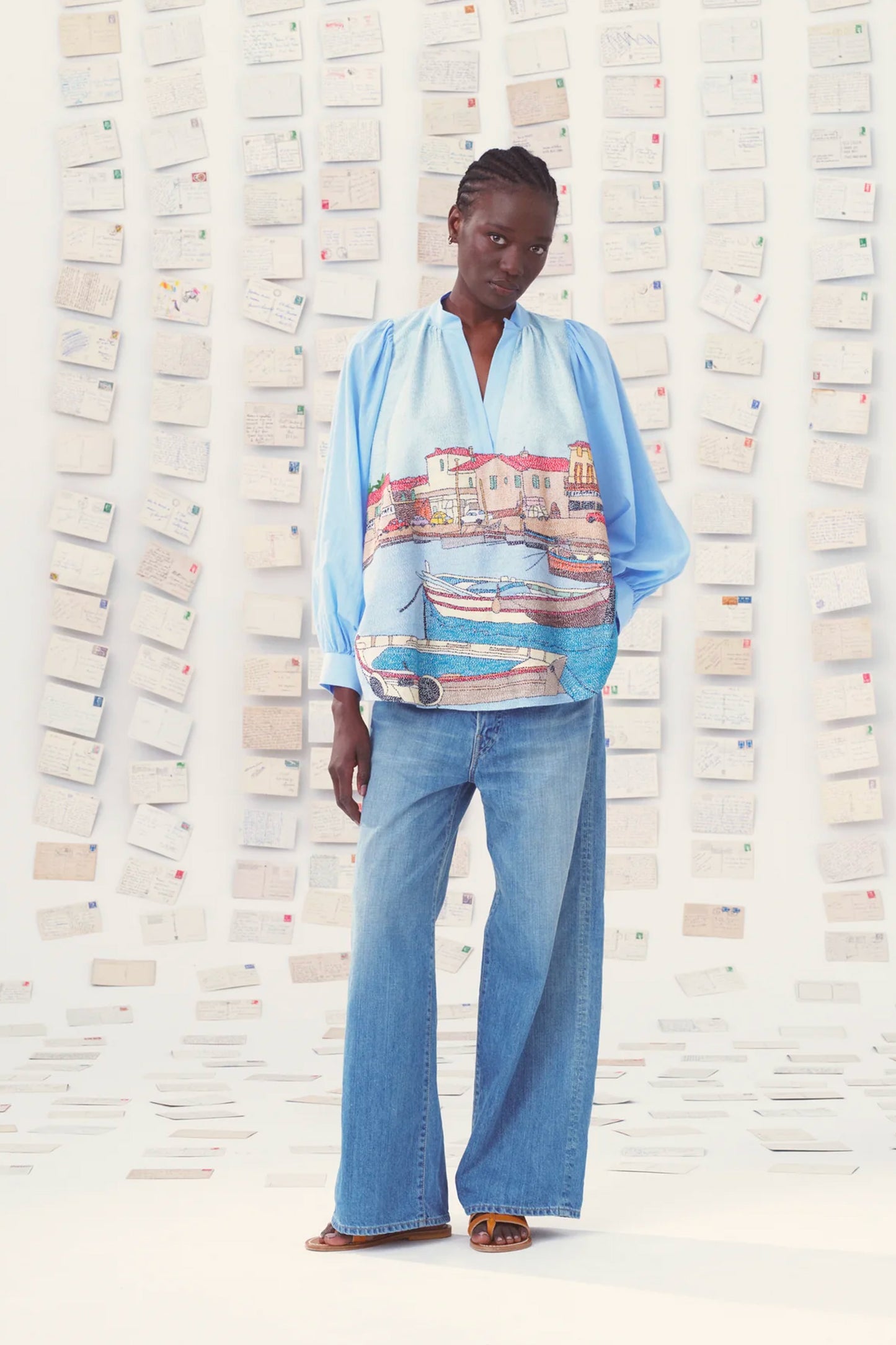 BLOUSE MARTIGUES BRODÉE CIEL