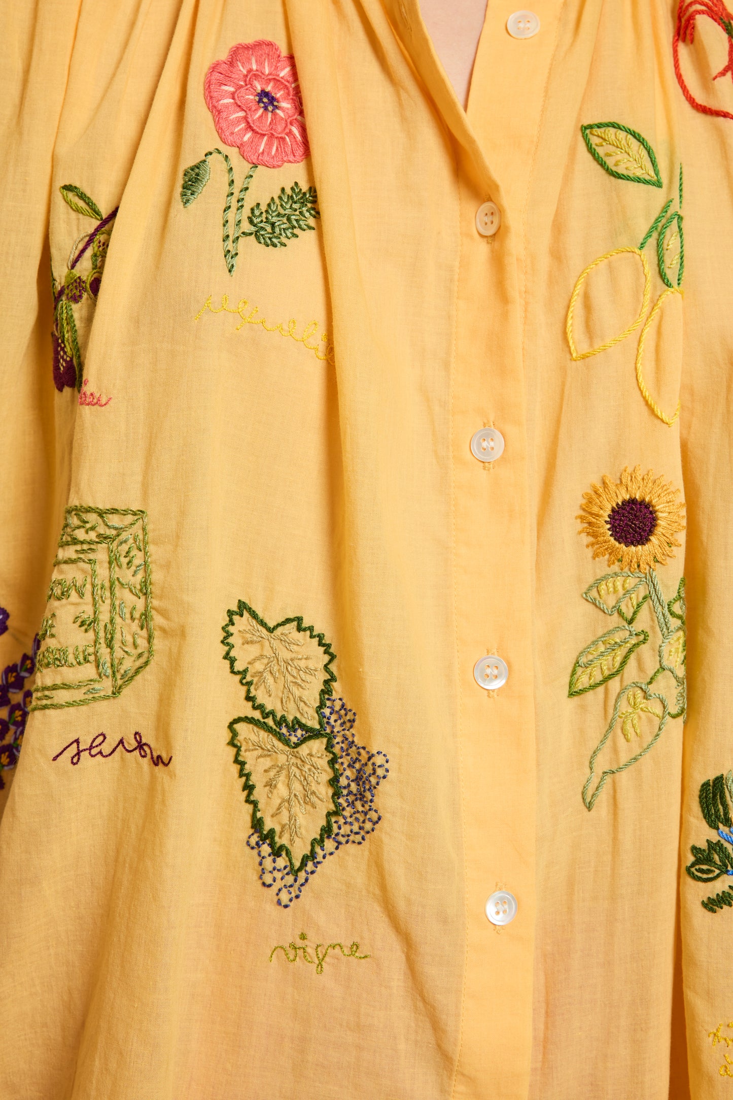 EMBROIDERED PROVENCE SHIRT YELLOW