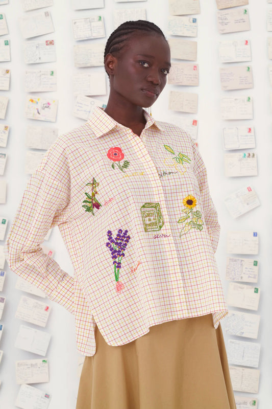 EMBROIDERED PROVENCE SHIRT ORANGE