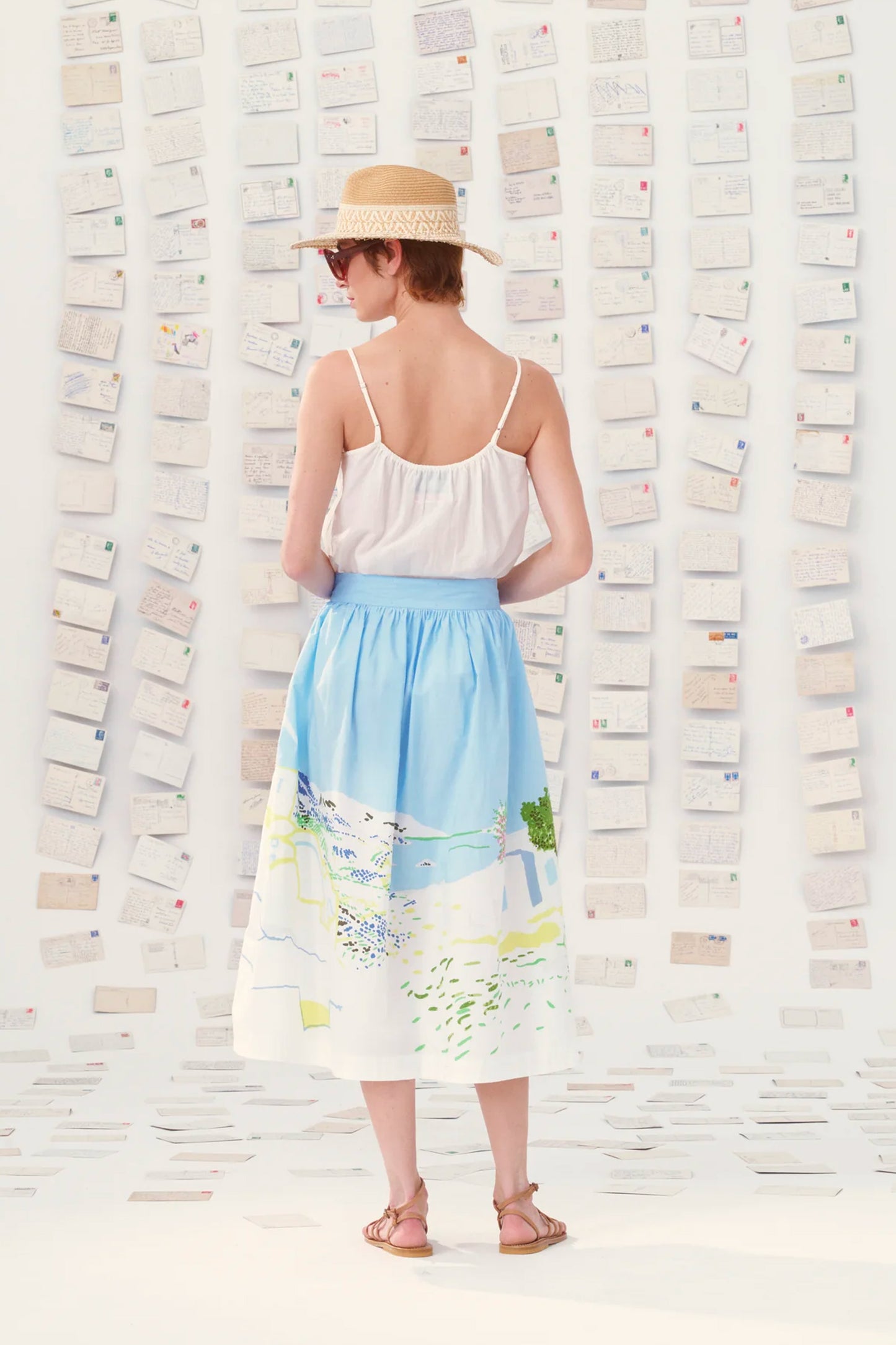 EMBROIDERED CYCLADES SKIRT BLUE