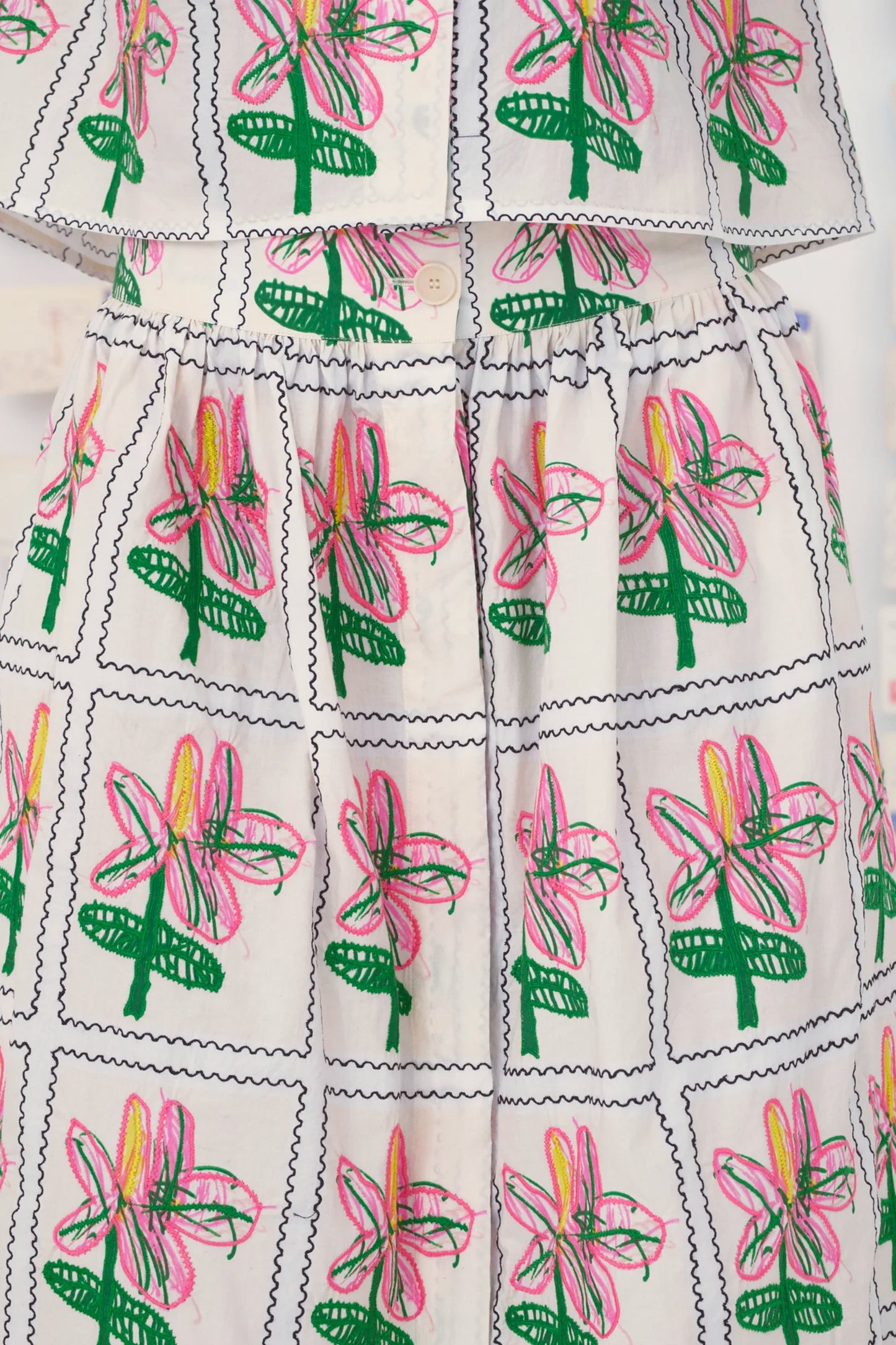 JUPE BRODÉE MINA FLEURS