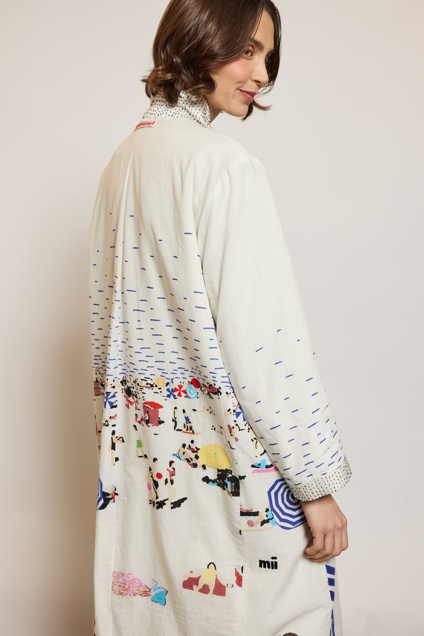 MANTEAU PLAGE REVERSIBLE BLANC