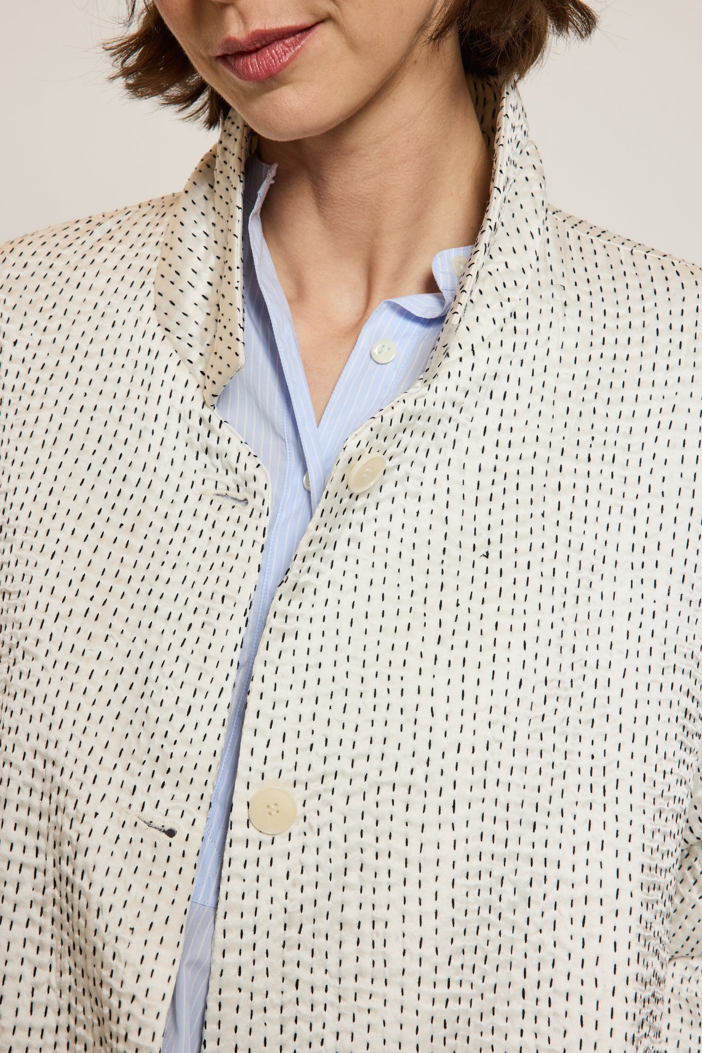 MANTEAU PLAGE REVERSIBLE BLANC