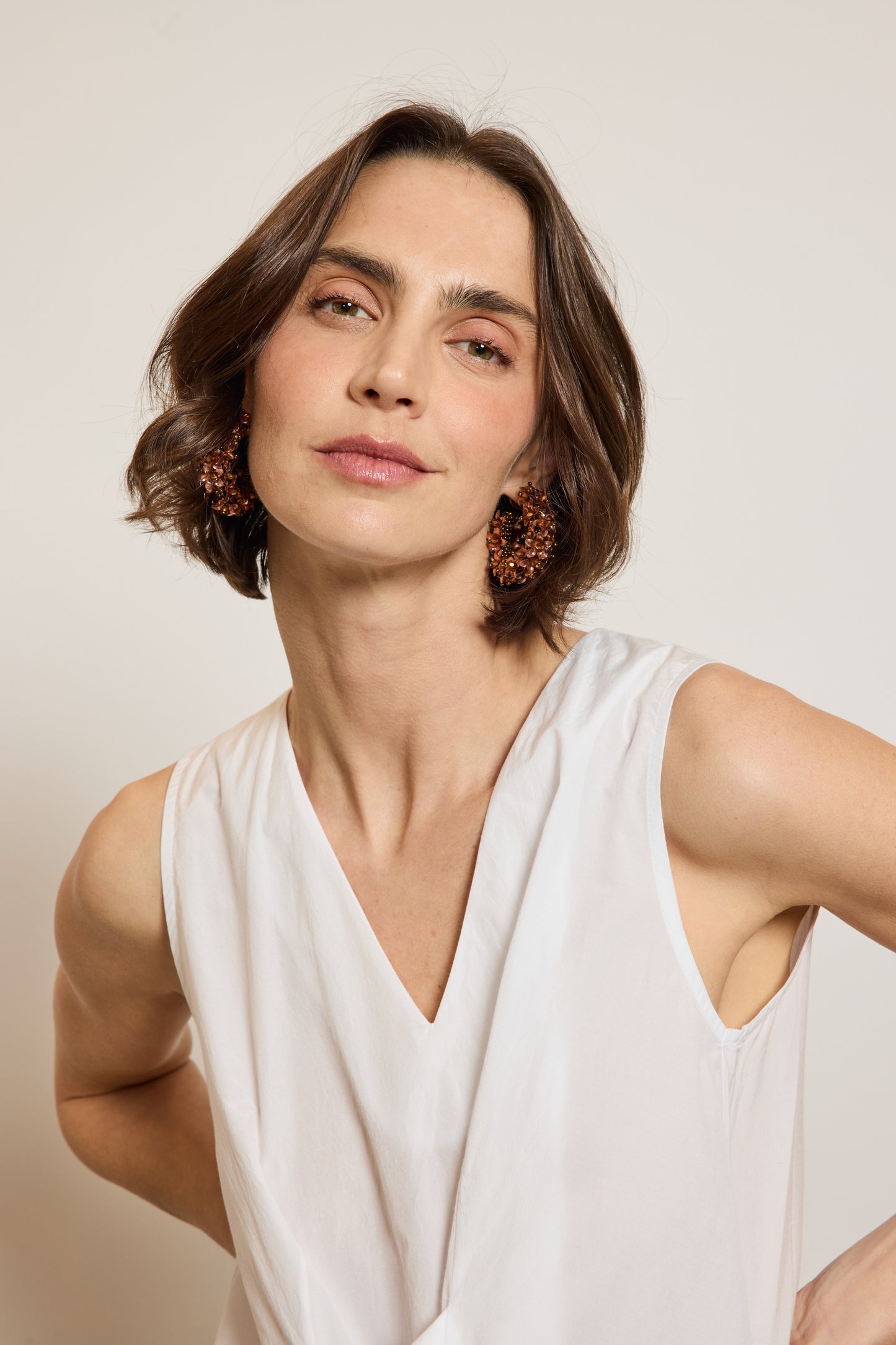 TOP NOUÉ EN TAFF BLANC