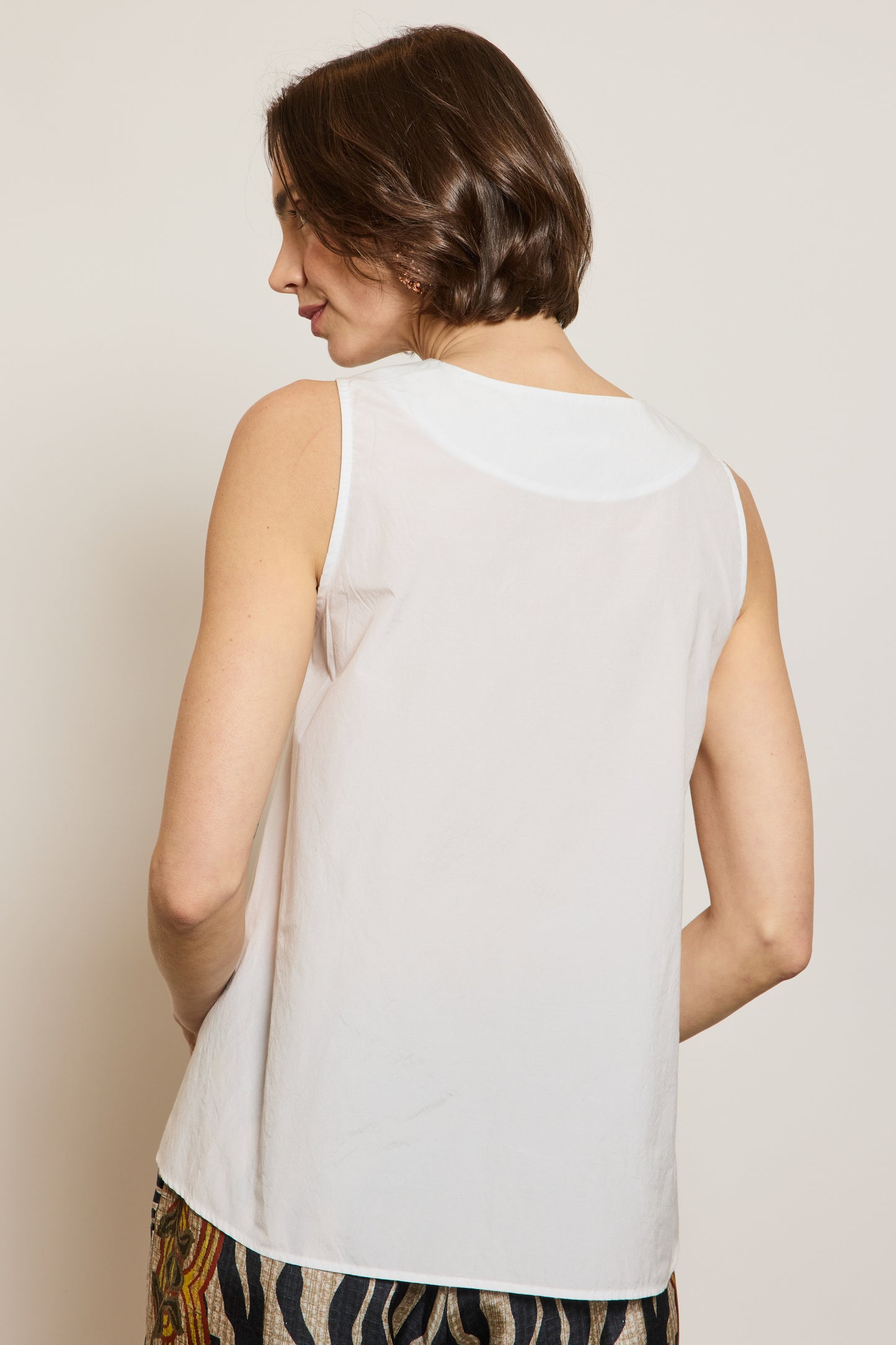 TOP NOUÉ EN TAFF BLANC