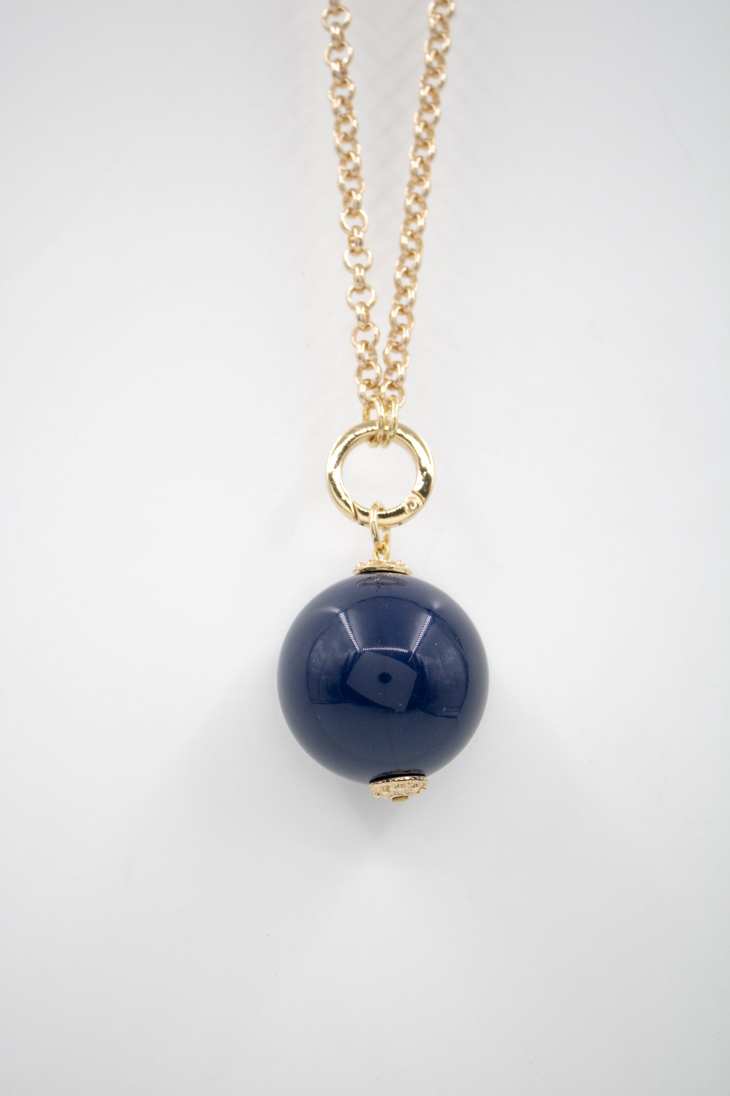 BLUE BALL CHAIN GOLD