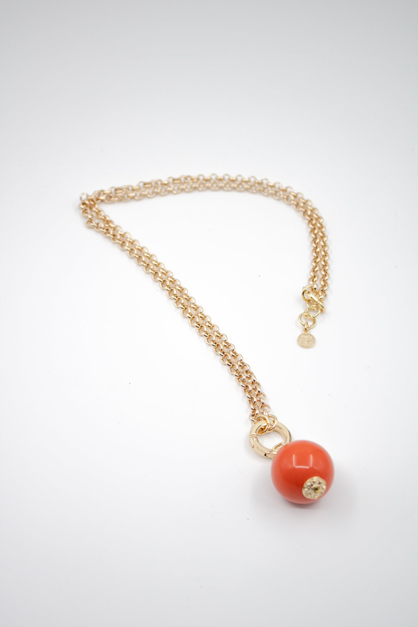 ORANGE BALL CHAIN GOLD