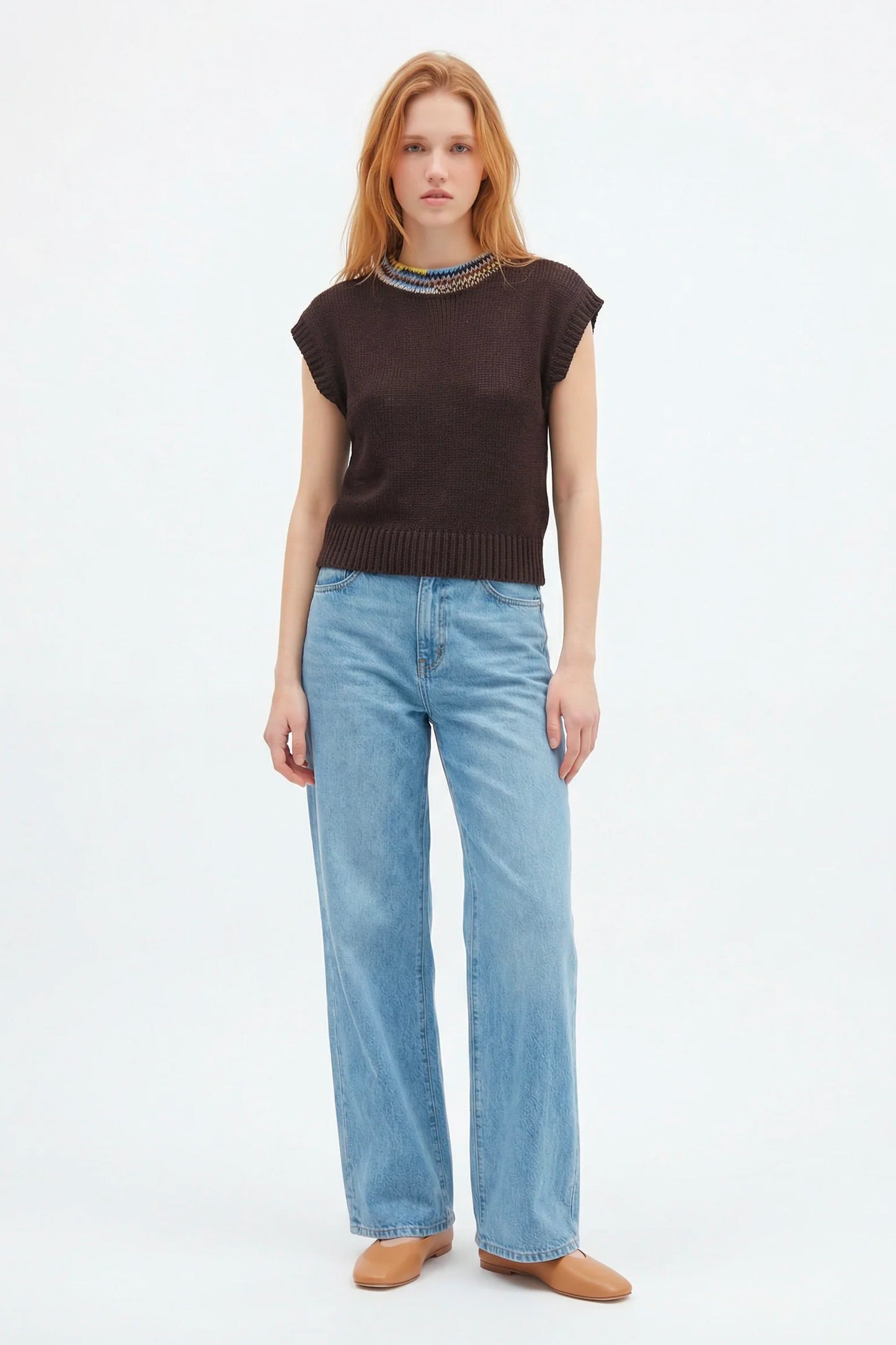 SLEEVELESS SWEATER COCOA