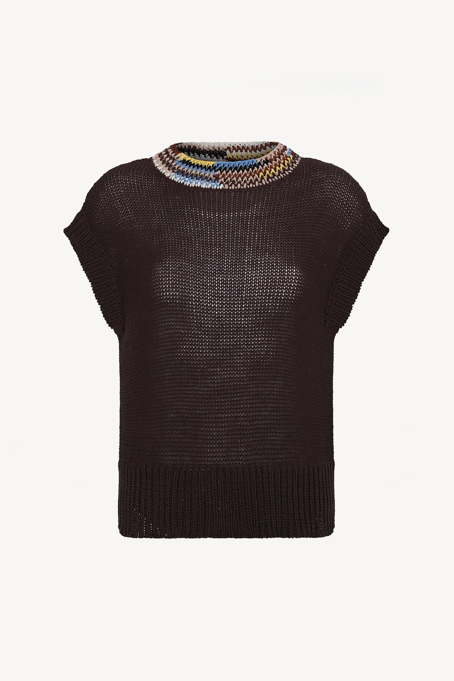 SLEEVELESS SWEATER COCOA