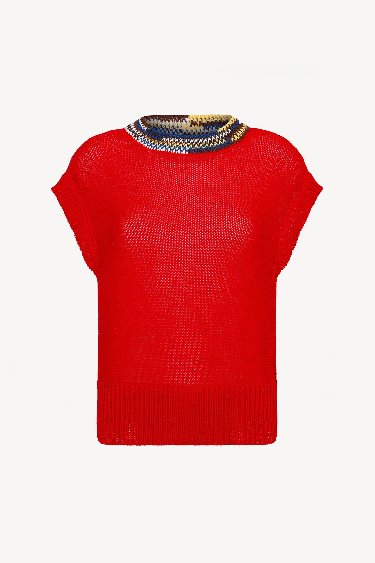 SLEEVELESS SWEATER RED