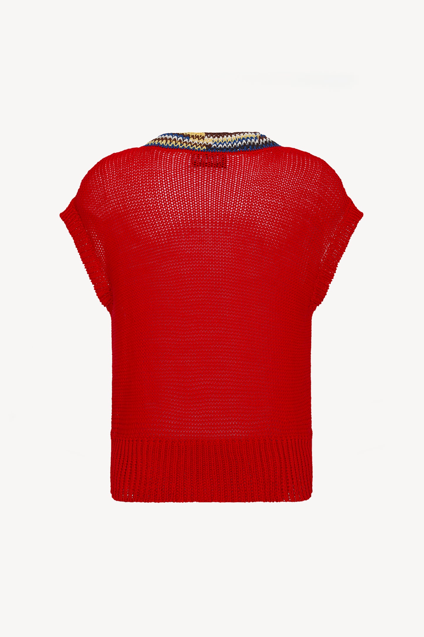 SLEEVELESS SWEATER RED