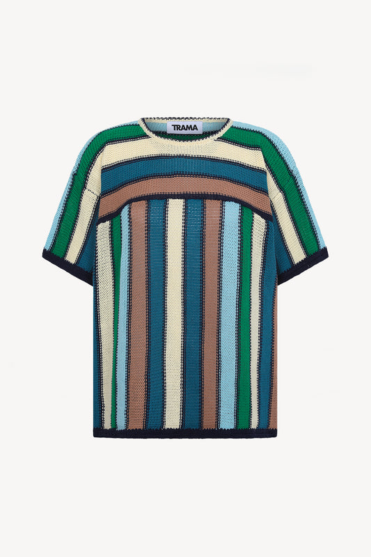 T-SHIRT RAYÉ VERT