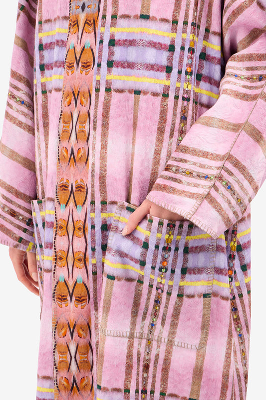 MANTEAU LOSANGES VIOLET