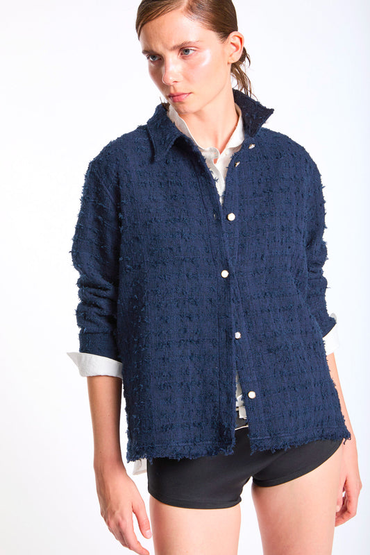 TWEED SHIRT NAVY