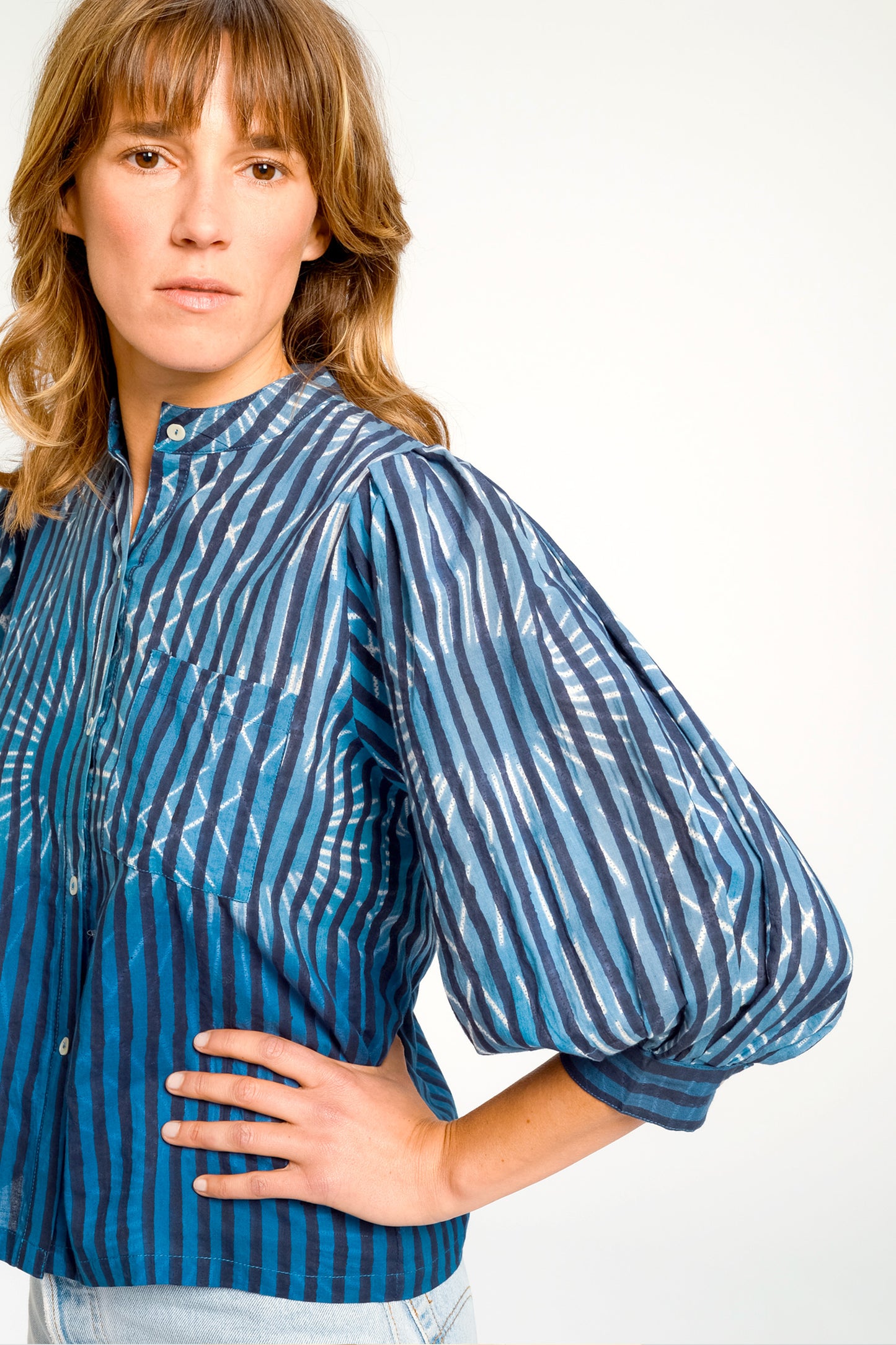 CHEMISE EN COTON INDIGO
