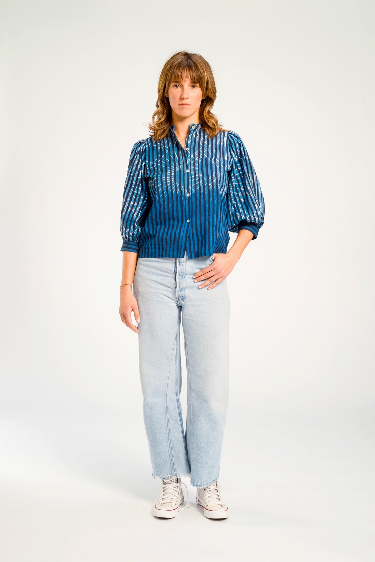 CHEMISE EN COTON INDIGO