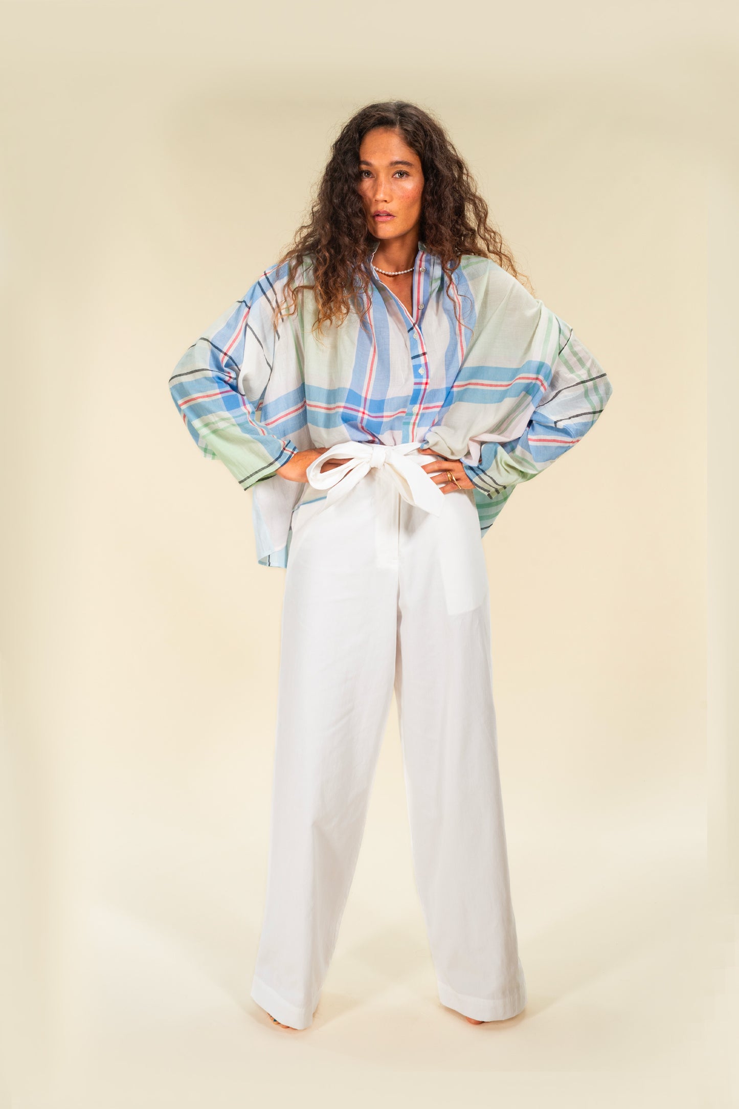 CHEMISE EN VOILE DE COTON CIEL
