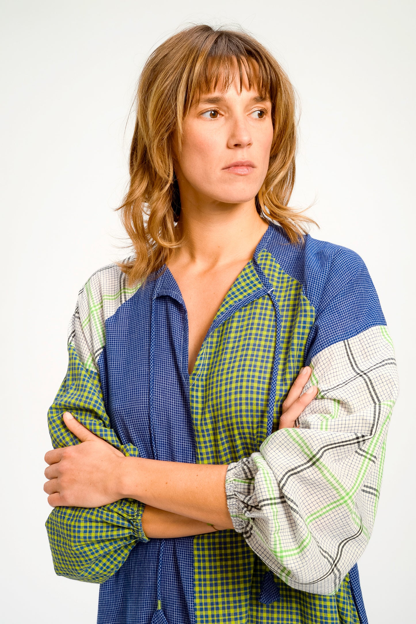 ROBE EN VOILE DE COTON BLEU