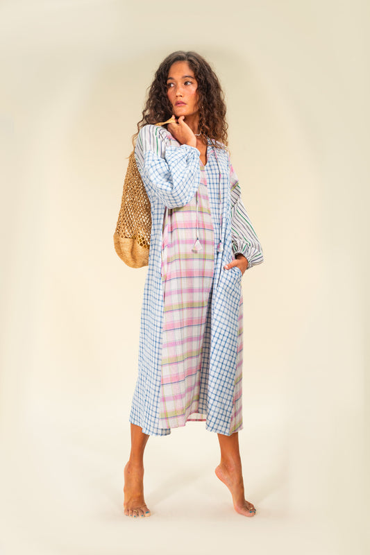 ROBE EN VOILE DE COTON ROSE