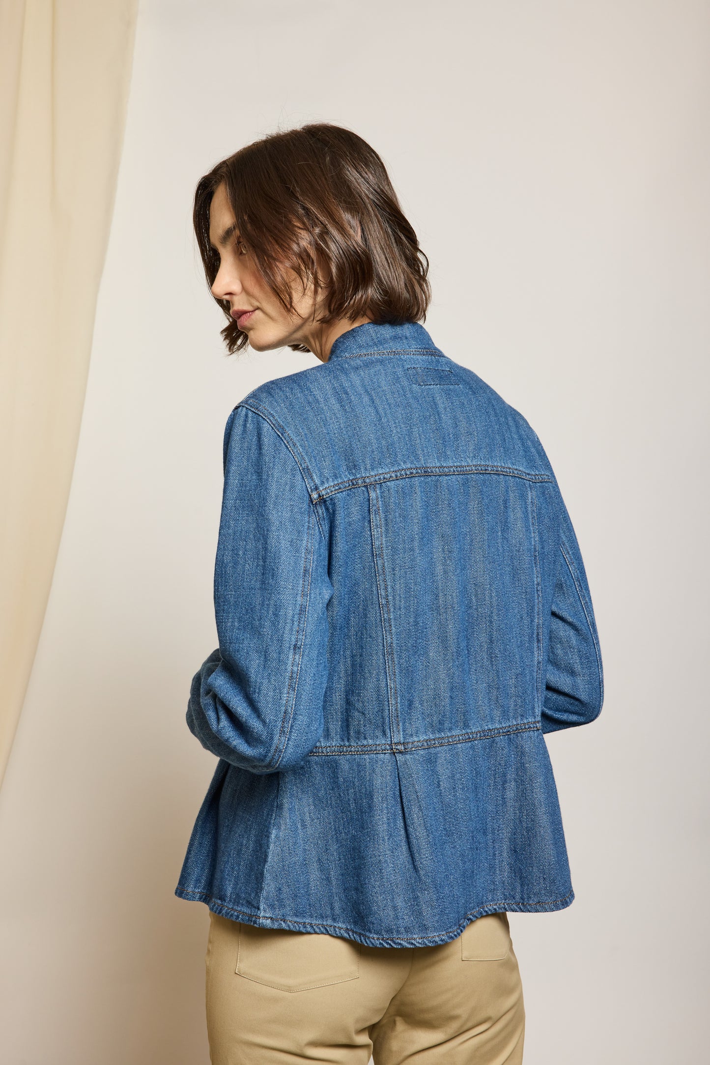 VESTE EN JEAN CINTRÉE BLEUE