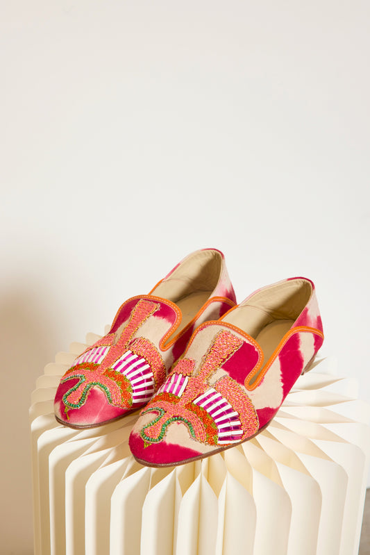 MOCASSINS OISEAUX FUSCHIA