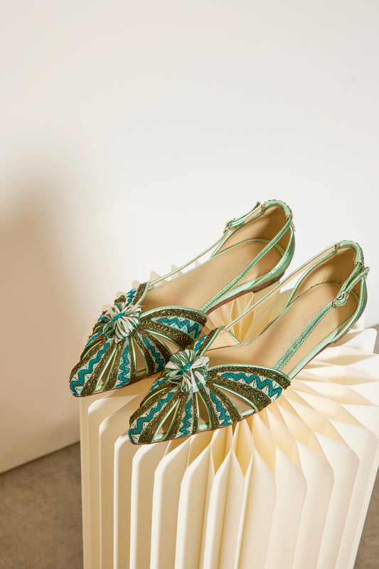 BALLERINES POINTUES VERTE
