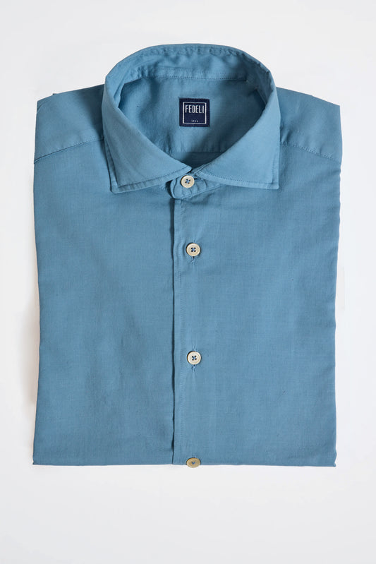 CHEMISE EN VOILE DE COTON BLEUE