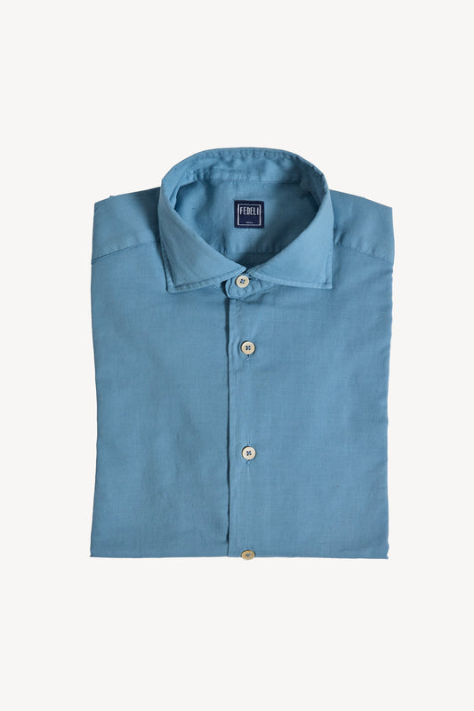 CHEMISE EN VOILE DE COTON BLEUE