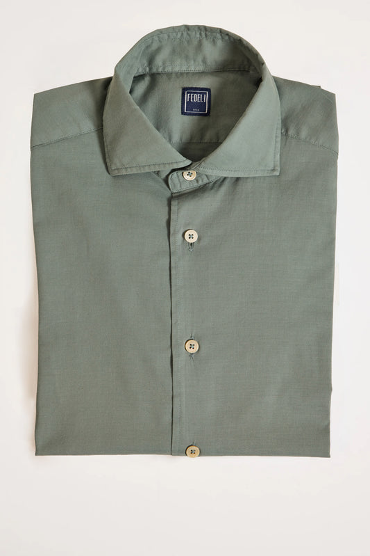 CHEMISE EN VOILE DE COTON KAKI