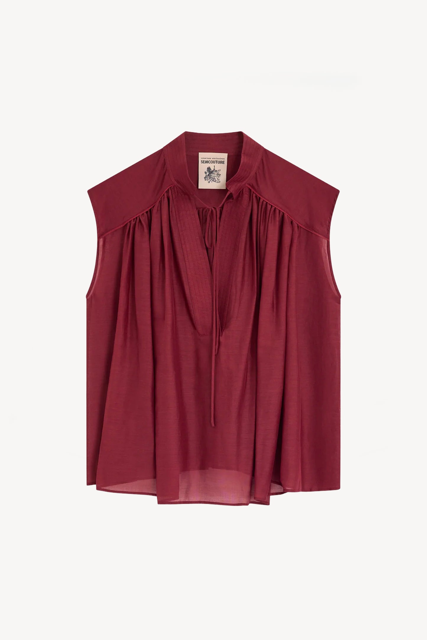 COTTON VEIL & SILK TOP BURGUNDY