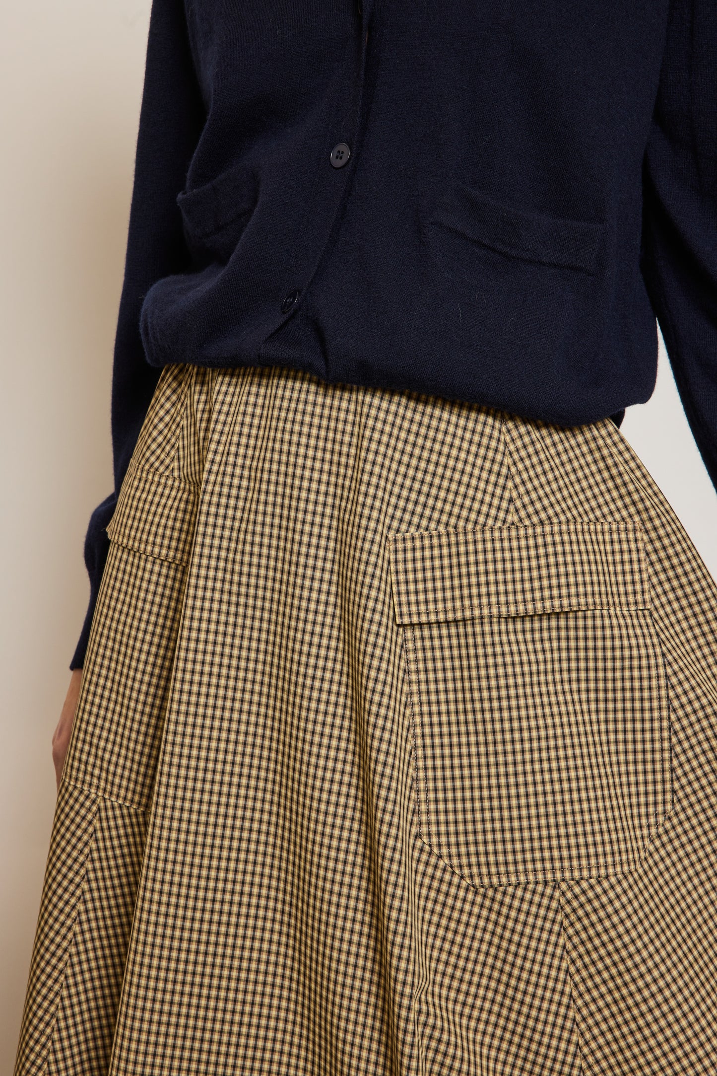 JUPE EN POPELINE MOUTARDE