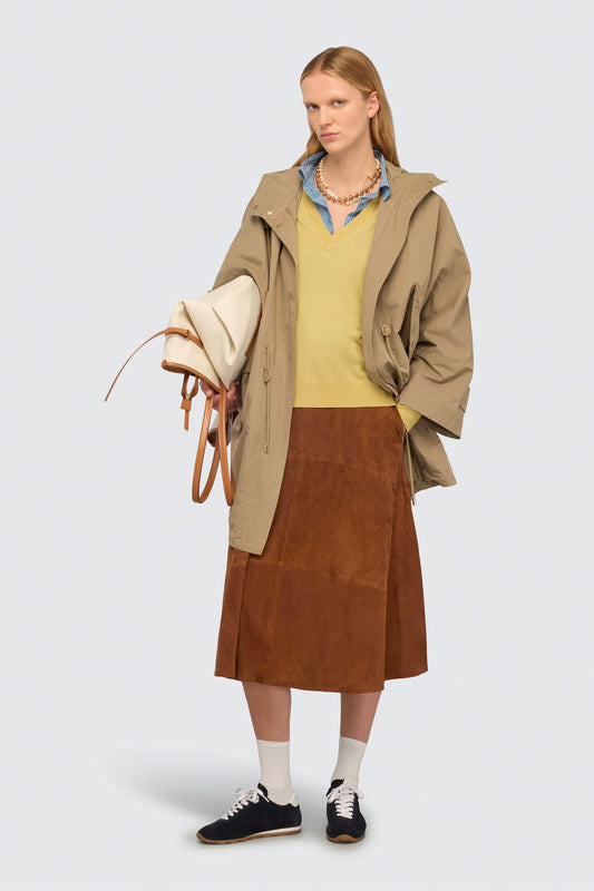 JUPE EN PEAU CAMEL