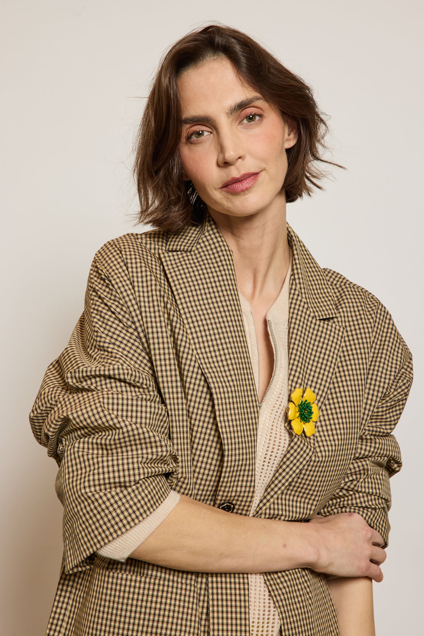 MANTEAU EN POPELINE MOUTARDE