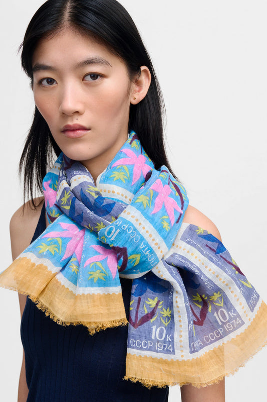 FOULARD HERBIER BLEU