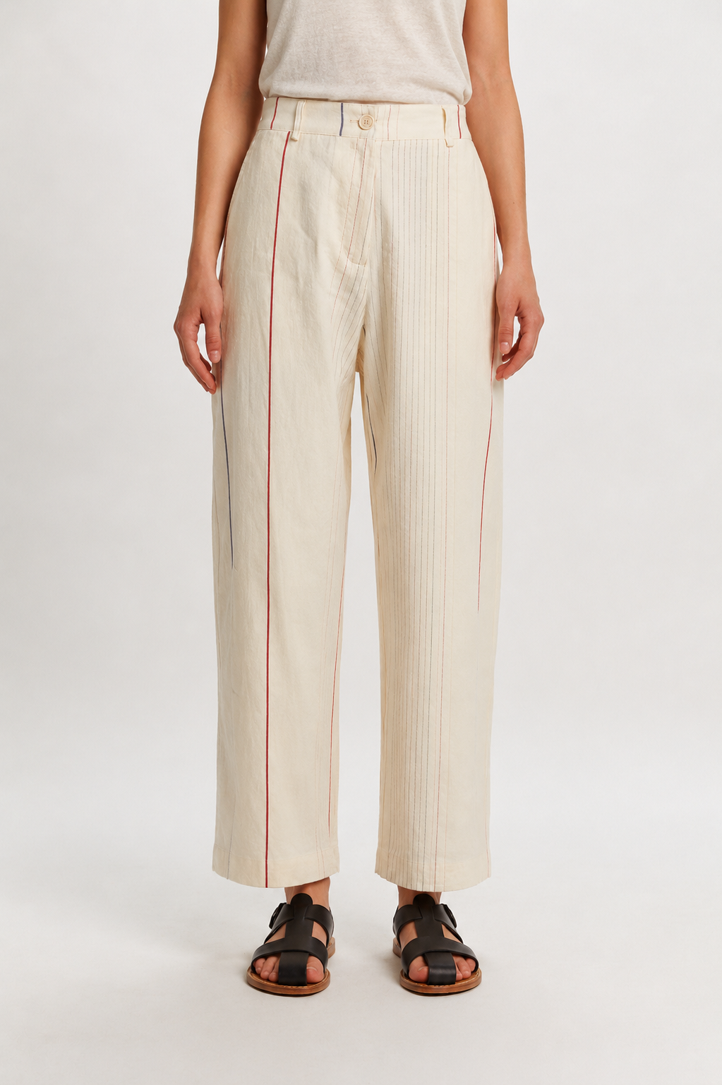 LINEN COTTON PANTS WHITE