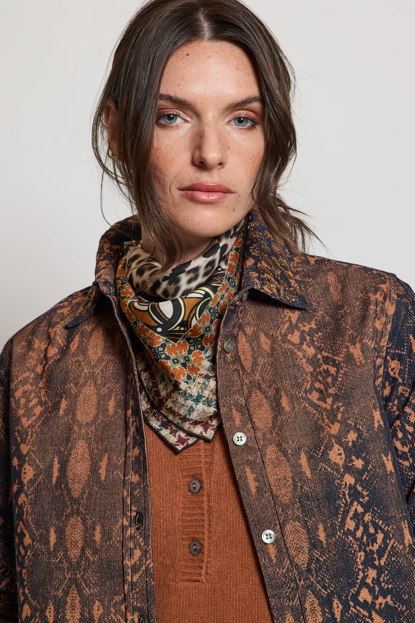 EMBROIDERED VELVET SHIRT COCO