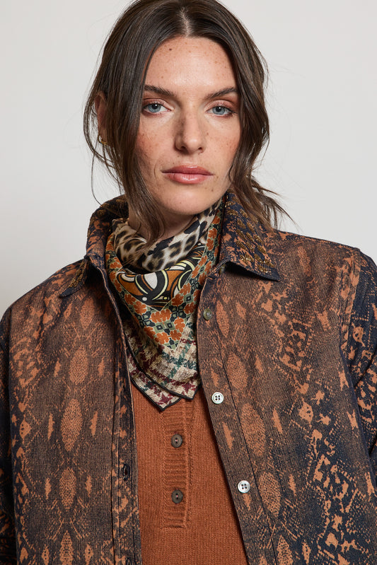 EMBROIDERED VELVET SHIRT COCO