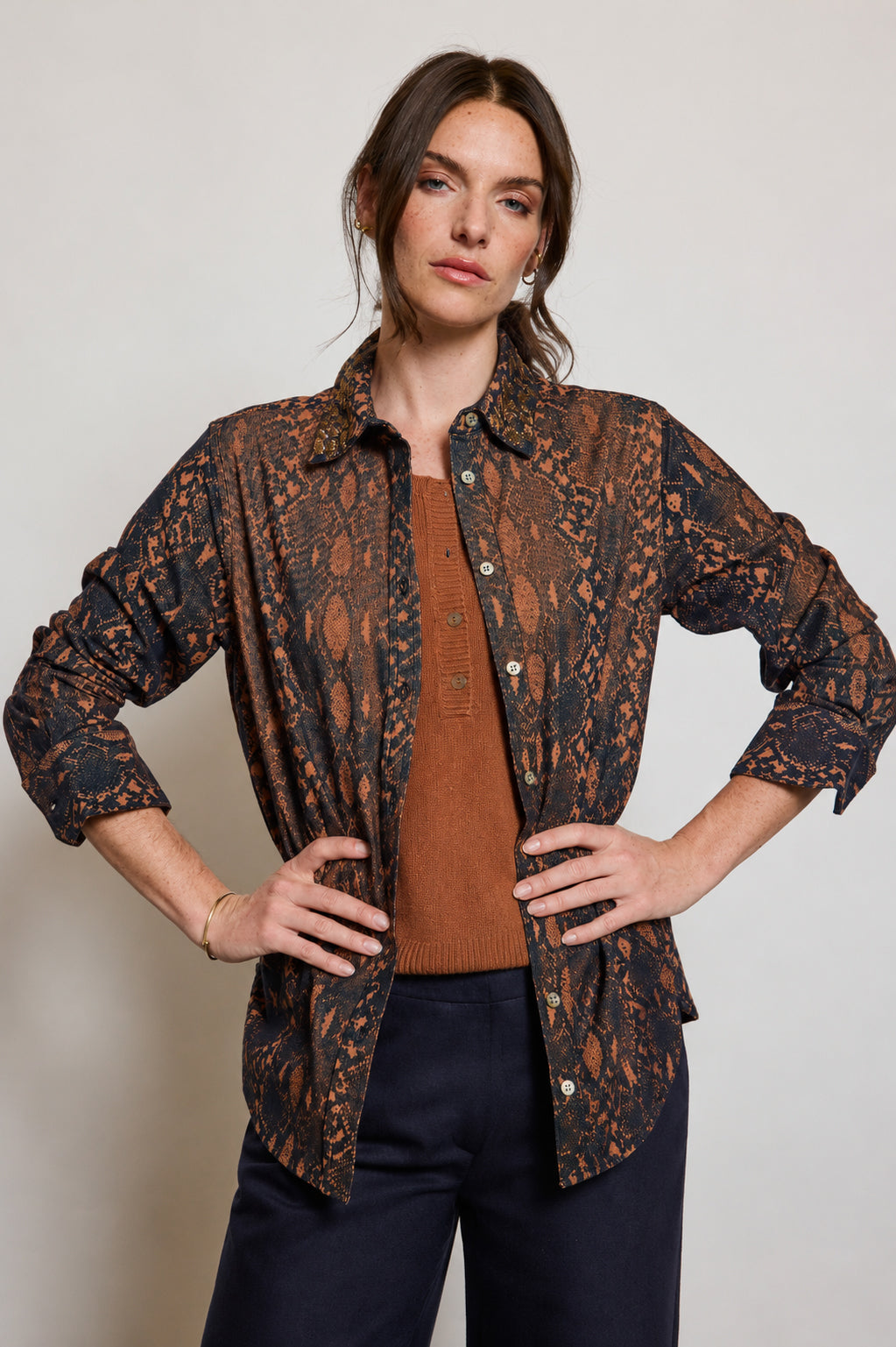 EMBROIDERED VELVET SHIRT COCO