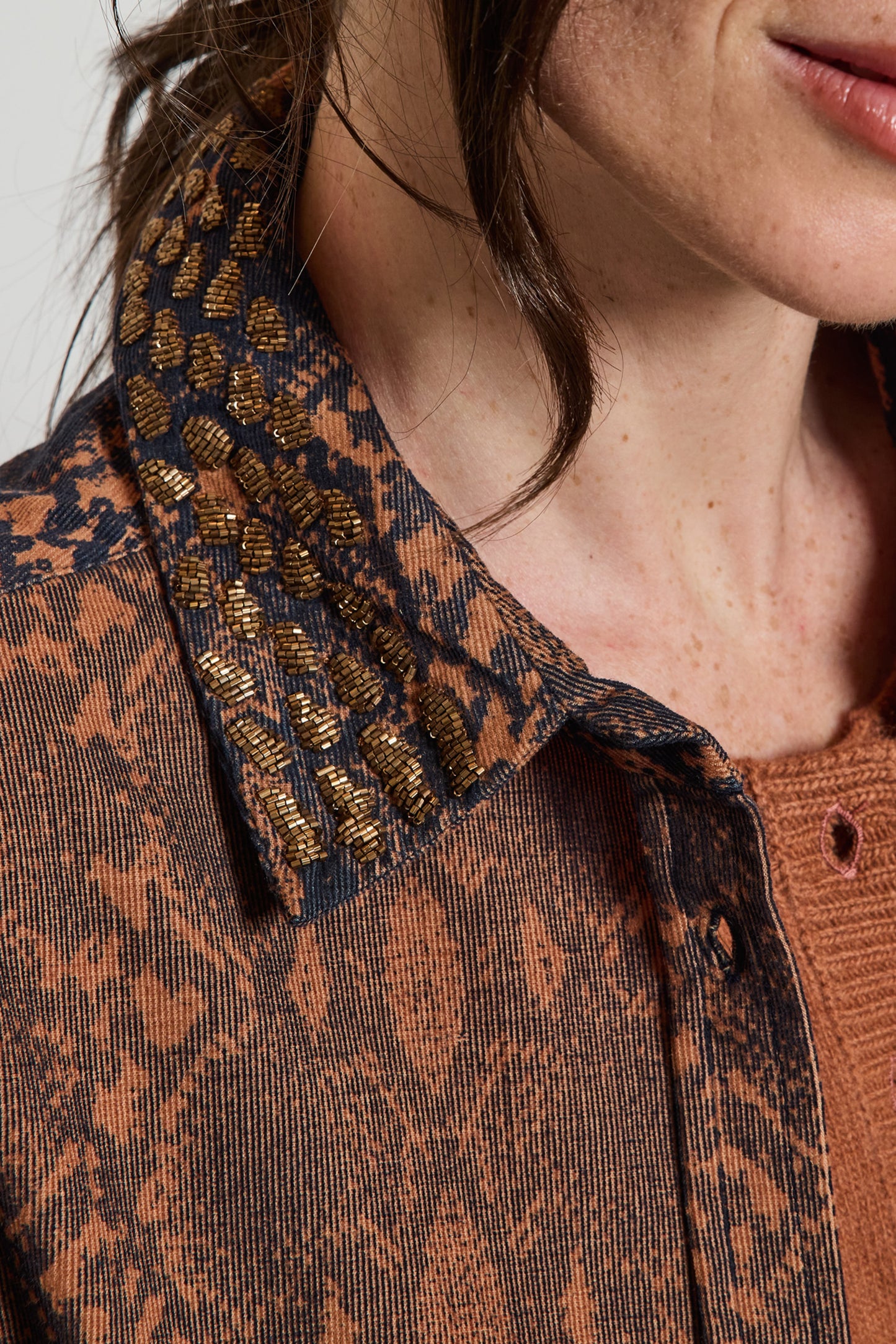 EMBROIDERED VELVET SHIRT COCO