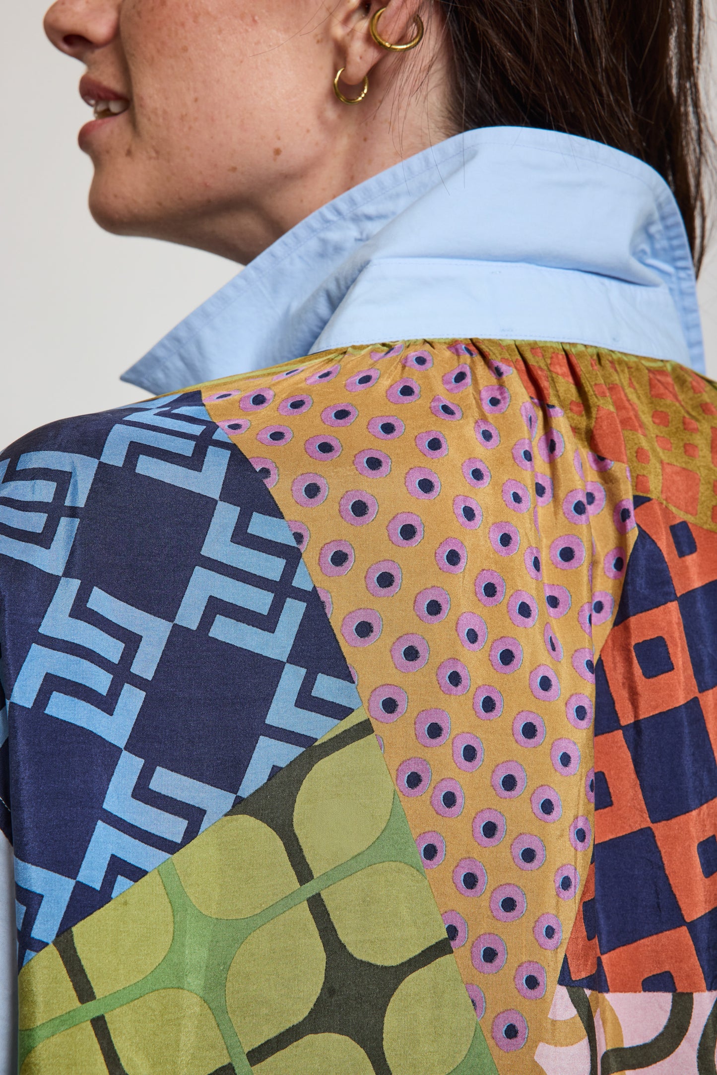 SHIRT WITH BACK SILK MULTICOLORED