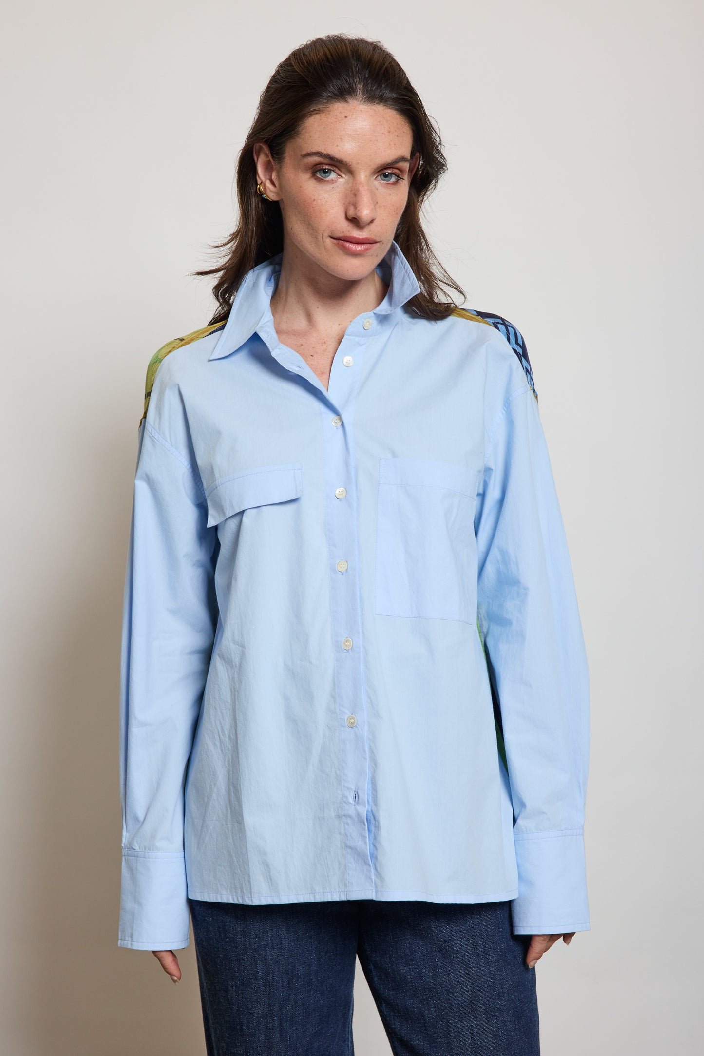 SHIRT WITH BACK SILK MULTICOLORED