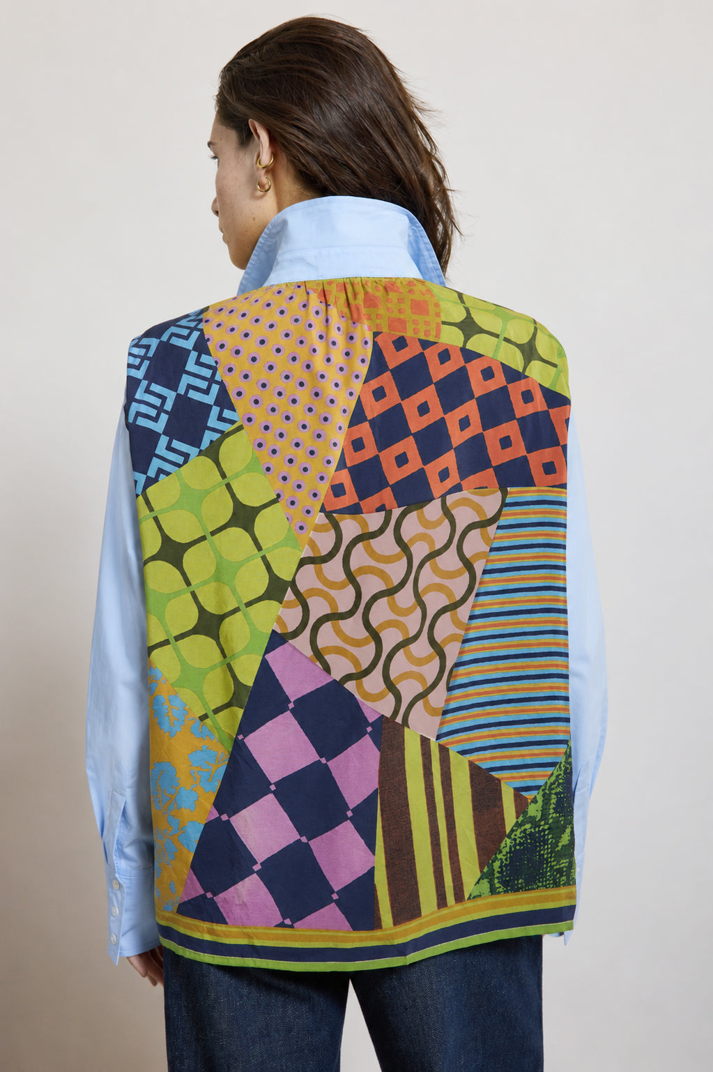 SHIRT WITH BACK SILK MULTICOLORED