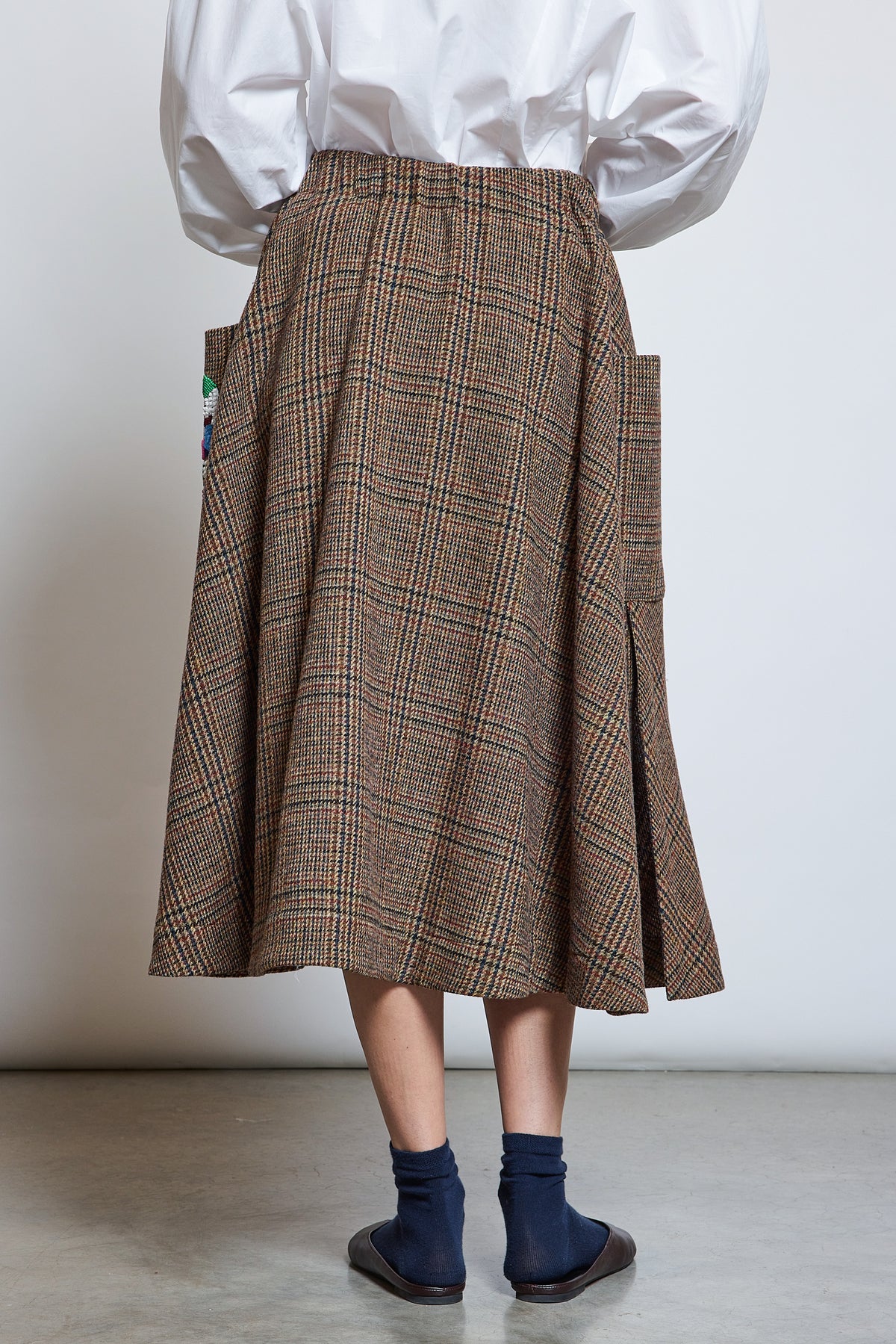 EMBOIDERED POCKET SKIRT PRINCE OF WALES