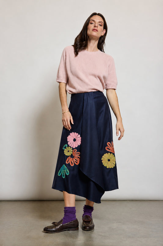FLANNEL SKIRT NAVY