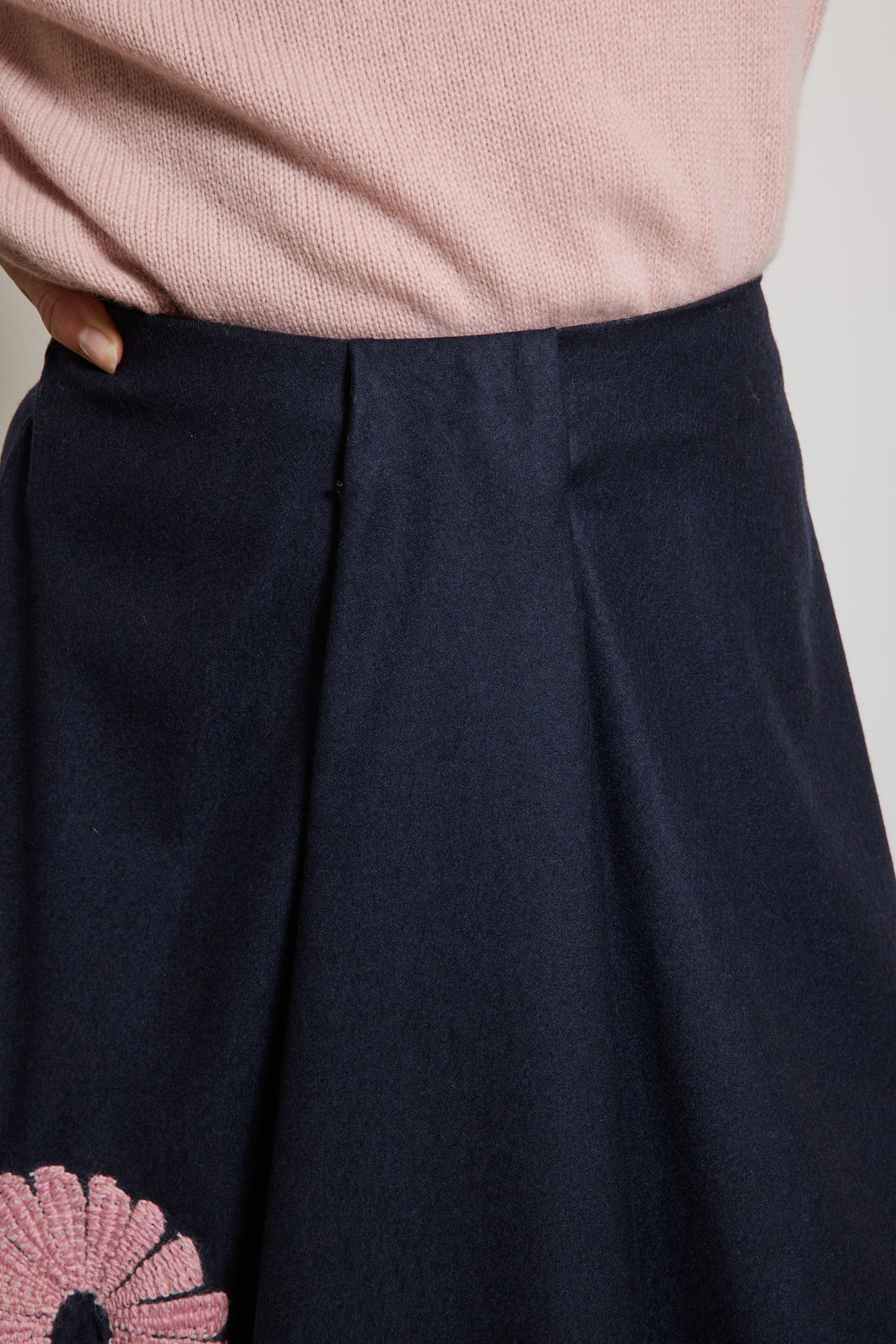 JUPE EN FLANELLE MARINE