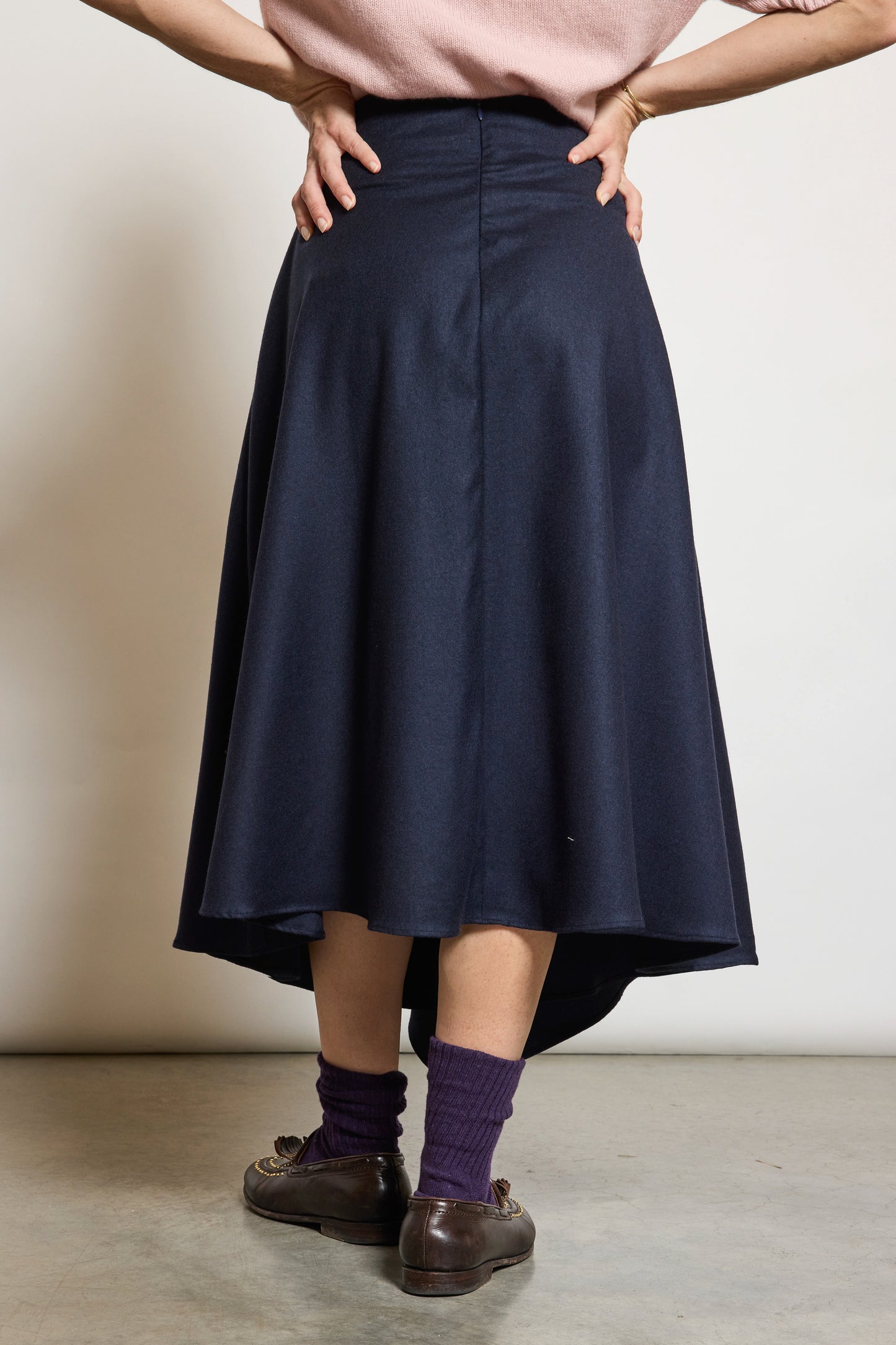 JUPE EN FLANELLE MARINE