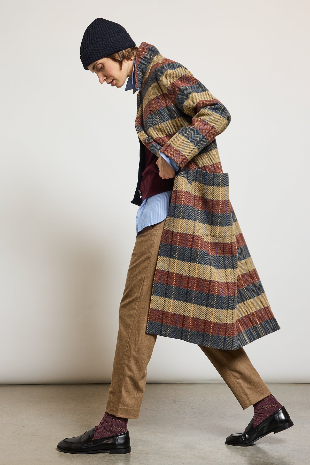 MANTEAU EN CHEVRONS MULTICOLORE